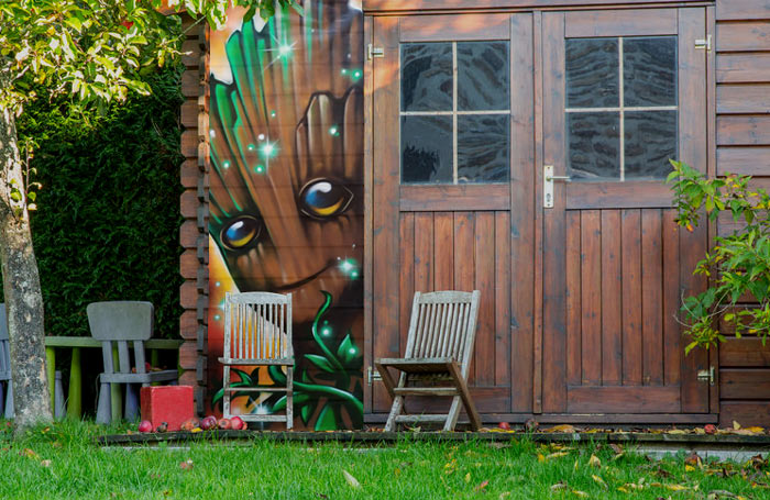 decoration street art abris jardin